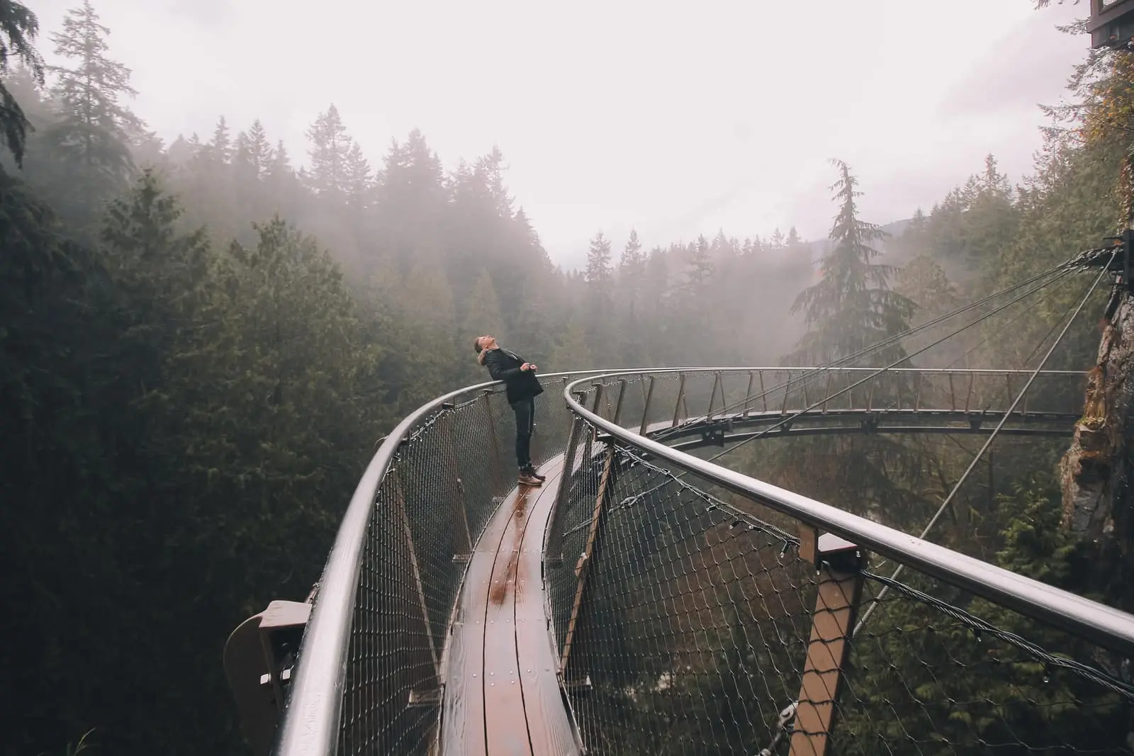 Capilano Suspension Bridge cliffwalk above the Capilano River canyon in North Vancouver